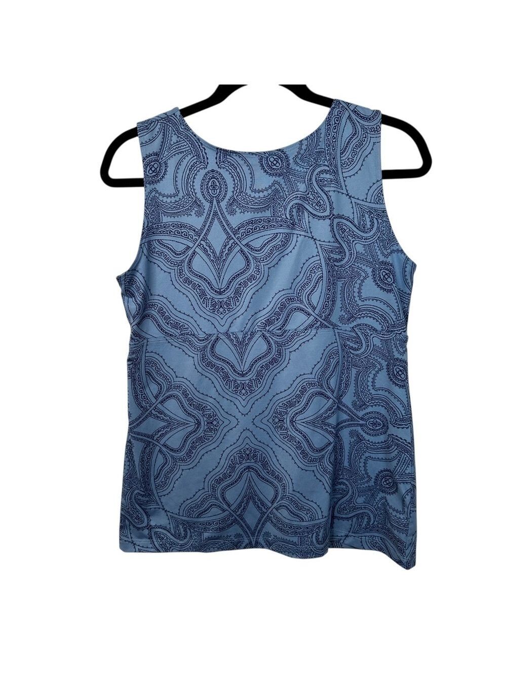 Patagonia Bandha Top Raja Railroad Blue Yoga Tank Shelf Bra Paisley Large - Picture 4 of 10
